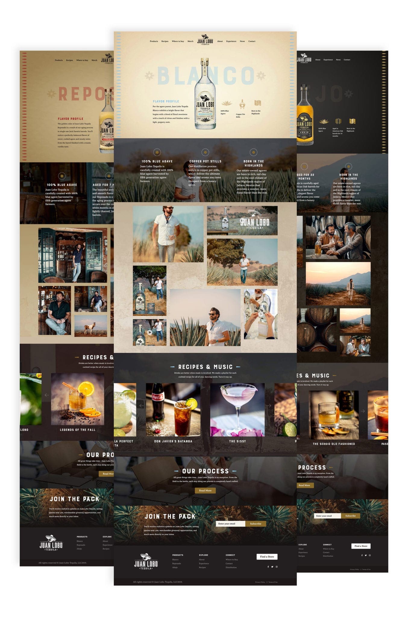 Juan Lobo Tequila Website Products Page